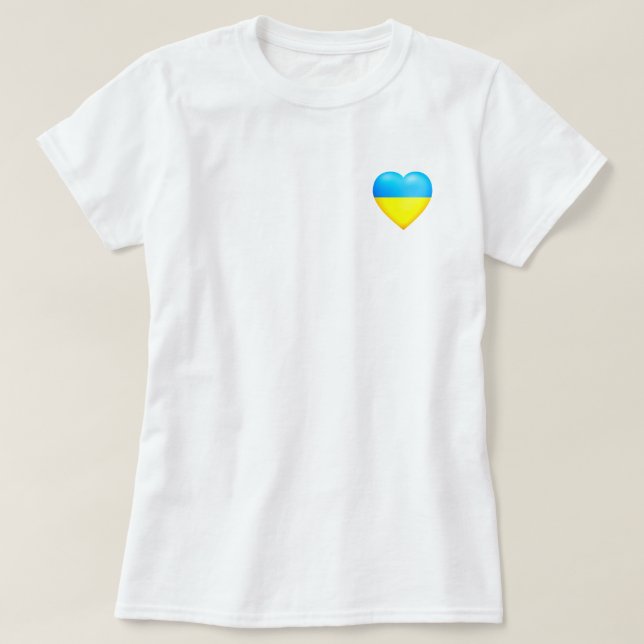 Apoiar A Ucrânia - Camiseta Da Paz - Bandeira Da U (Frente do Design)