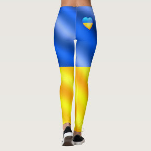 Apoiar as leggings ucranianas do Flag Heart