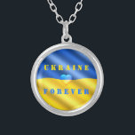 Apoiar o Colar da Ucrânia - Liberdade<br><div class="desc">Apoiar os Colares de Prata da Ucrânia - Liberdade - Paz - Bandeira Ucraniana - Juntos! Você também pode transferir o Support da Ucrânia para mais de 1000 produtos Zazzle! Estamos Com A Ucrânia!</div>