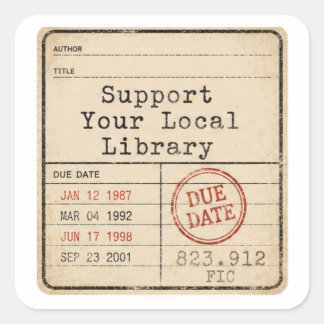 Apoie Sua Biblioteca Local - Etiqueta de Cartão An