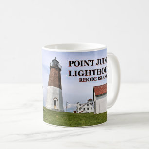 Aponte o farol de Judith, Rhode - caneca da ilha