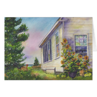 Após atividades de escola, ilha de Mohegan, cartão