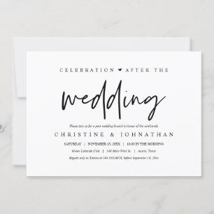 Após o casamento, Convite para comemoração de B