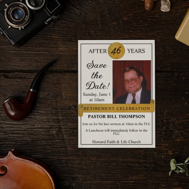 Aposentado Salvar a Data Convite de Fotografia (Criador carregado)