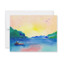 Aposentadoria da pesca de lago no convite da