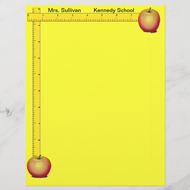 Apple and Rulers Teachers Paper (Amarelo Sol) (Frente)
