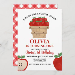 Apple Bushel do Convite para primeiros aniversario