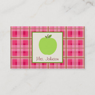 Apple & cartões de visitas verdes do professor da