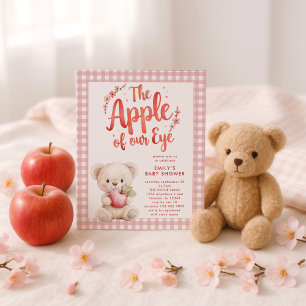 Apple do Chá de fraldas do Urso Gingham Rosa-Rosa-