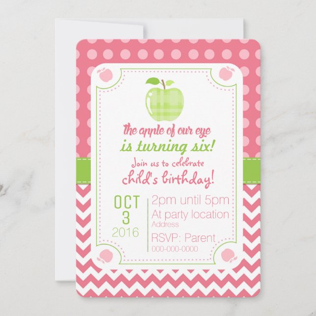 Apple Do Nosso Convite De Aniversário De Olho (Frente)