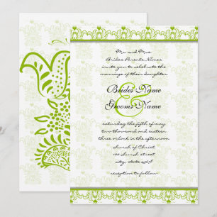 Apple Green Love Birds Convite Para Casamento