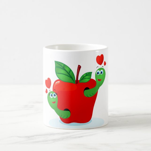 Apple in Love, caneca branca (Centro)