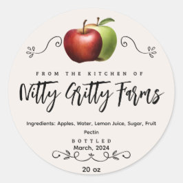 Apple Jam Jelly preserva a etiqueta de latência pe