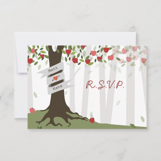 Apple Orchard Fall Autumn Wede RSVP (Frente)