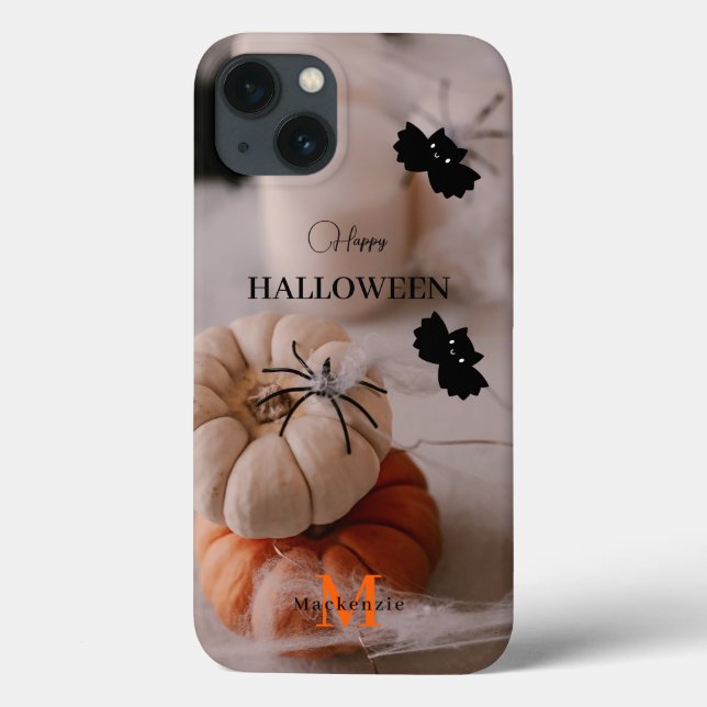 Apple Personalizada De Halloween Feliz De Abóbora  (Verso)