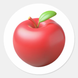 Apple Plastic 3D - Etiqueta redonda brilhante