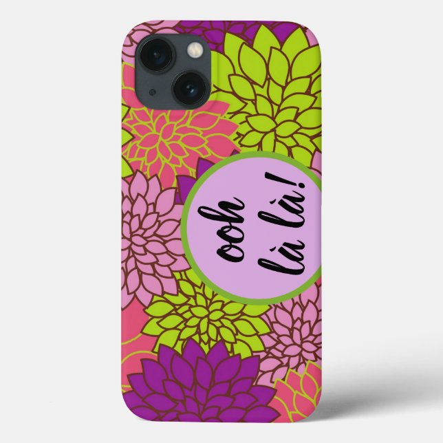 Apple/ Samsung Ooh la la! Monograma Floral Negrito (Verso)