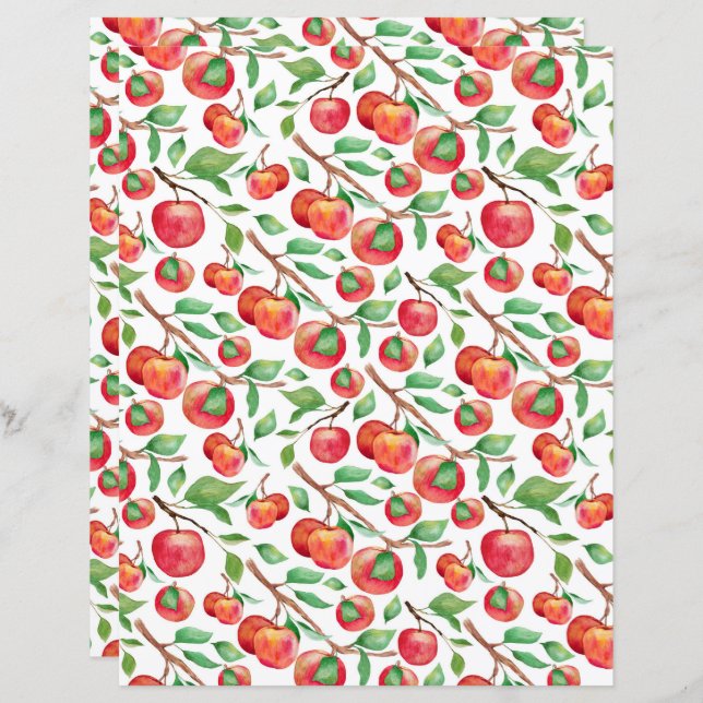 Apple Scrapbook Paper (Frente/Verso)