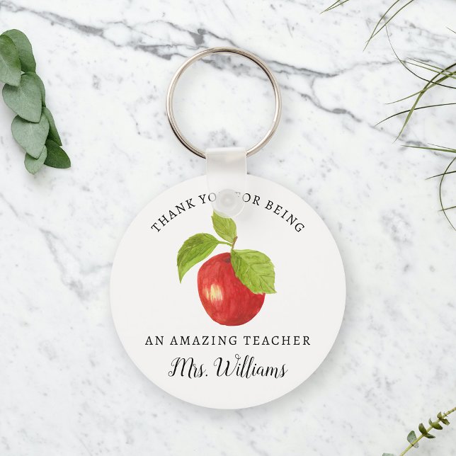 Apple Teacher Appreciation Name Chaveiro Gift (Criador carregado)