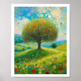 Apple Tree Flower Hill 8x10 Art Impressão