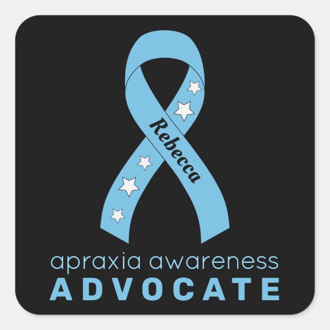 Apraxia Advocate Adesivo Quadrado Preto (Frente)