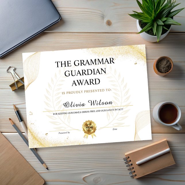 Apreciação de Colegas Funny Funcionários Editáveis (Editable Funny Employee Colleagues Appreciation Award)