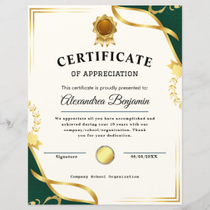 Apreciação do Certificado Azul Dourado