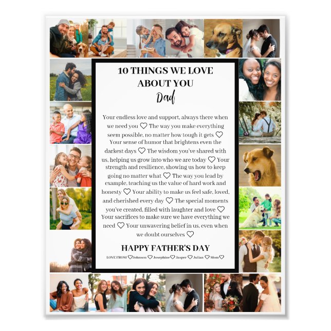 apreciação do pai | Colagem de fotos do dia de os  (Frente)