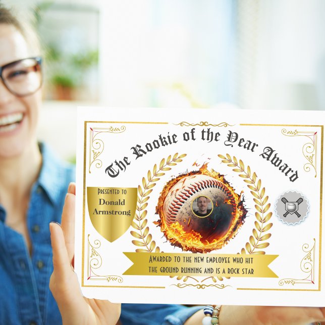 Apreciação Funny para Funcionários - Rookie do Ano (Funny employee appreciation awards lift morale and motivate people. )