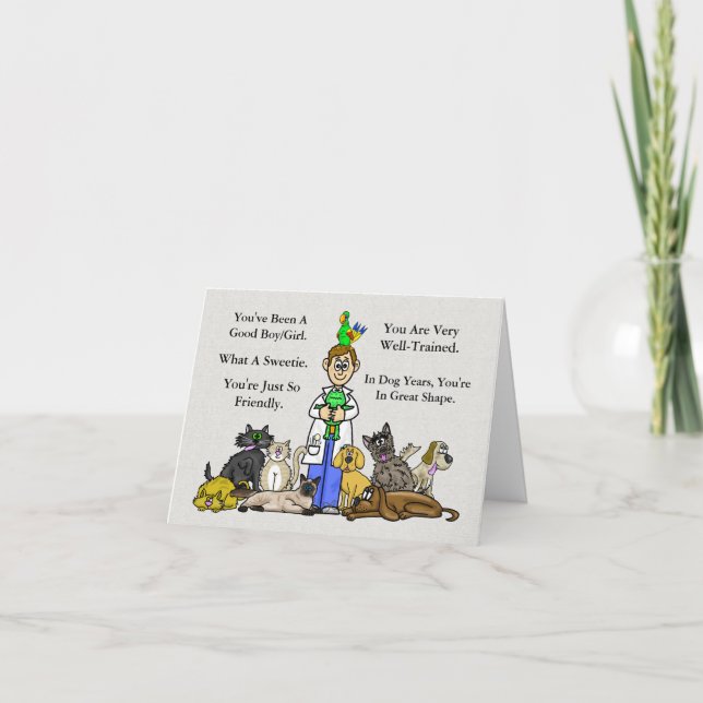 Apreciação ou Cartões de agradecimentos do Dia Vet (Frente)