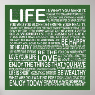 Aprecie seu poster da vida no verde