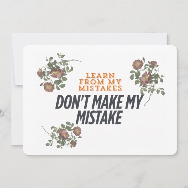 Aprenda com o meu convite e cartão postal errado - (Frente)