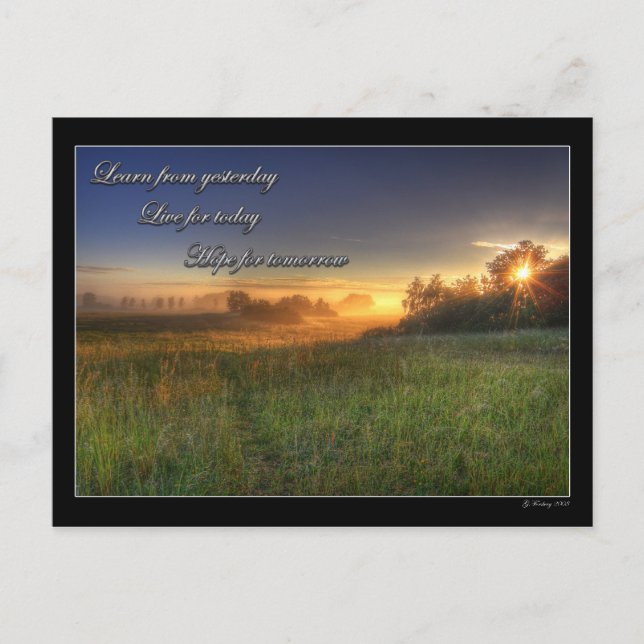 Aprenda com ontem.... cartão postal (Frente)