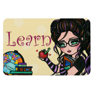 "Aprenda" o ímã original da arte da menina das