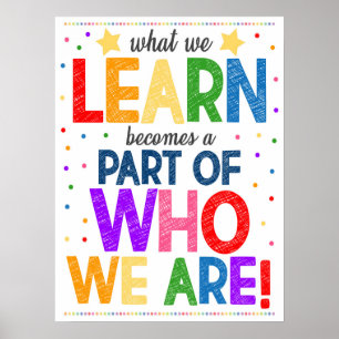 Aprendendo o Poster de sala de aula do Rainbow