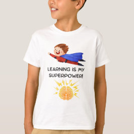 Aprender é Meu Superpoder | Camisa Escolar para Cr