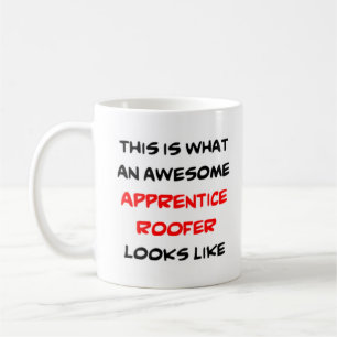 aprendiz de telhado, caneca de café incrível