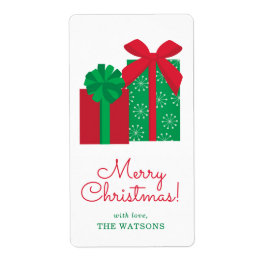 Apresenta a etiqueta de presente personalizada