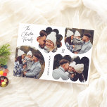 Apresenta Formas Reproduzíveis Orçamento de Colage<br><div class="desc">Compartilhe sua alegria de feriado com nossos Cartões de foto de Natal únicos e modernos! A frente mostra quatro fotos organizadas em formas lúdicas, incluindo um círculo, um arco, uma flor e um retângulo ondulado. Uma reviravolta divertida em um design de cartão de feriado tradicional. Seu nome de família é...</div>