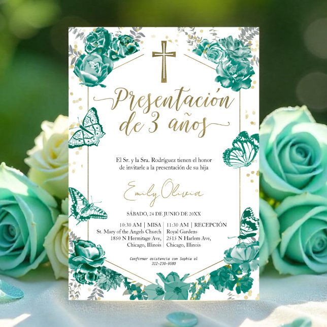 Apresentação 3 años Espanhol Convite Borboleta (Criador carregado)