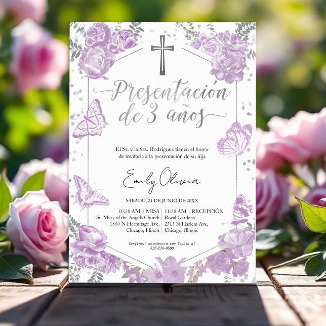 Apresentação 3 años Espanhol Convite Borboleta (Criador carregado)