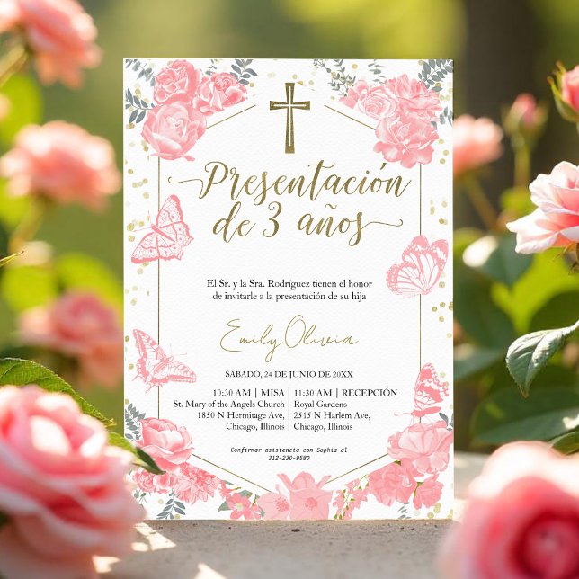 Apresentação 3 años Espanhol Convite Borboleta (Criador carregado)