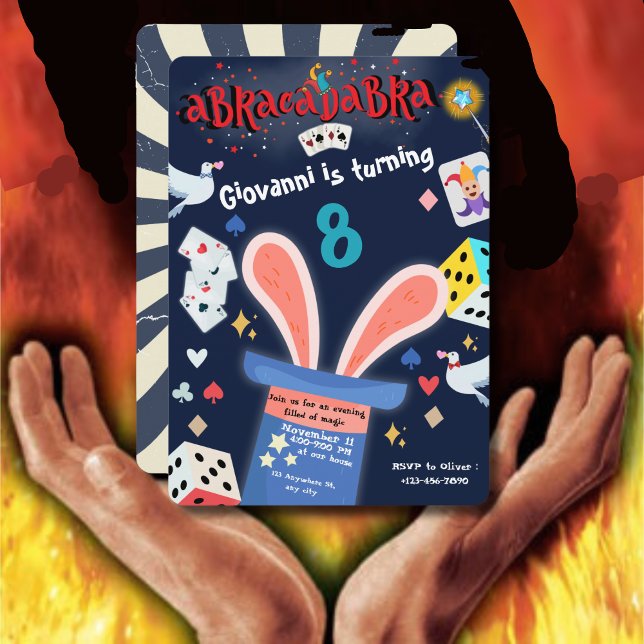 Apresentação de Convites de aniversário de Ilusões (Criador carregado)