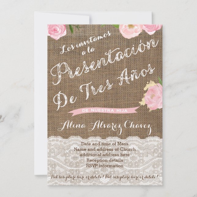 Apresentação de Tres años, convite (Frente)