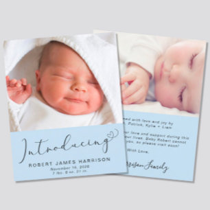 Apresentação do Anúncio de Nascimento Azul em Foto