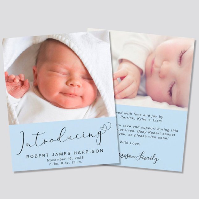 Apresentação do Anúncio de Nascimento Azul em Foto (Criador carregado)