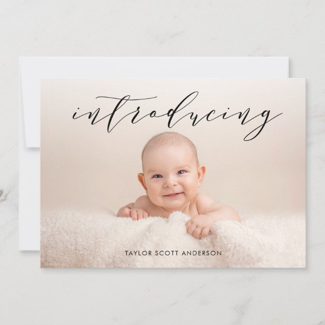 Apresentação Moderna do Anúncio de Nascimento da F (Frente)