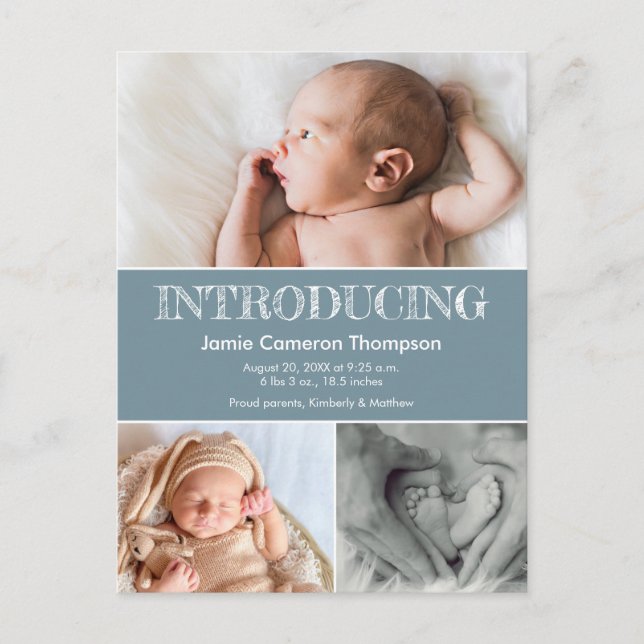 Apresentando a Foto de Anúncio de Nascimento do Be (Frente)