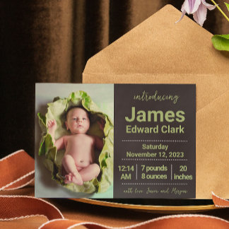 Apresentando o anúncio de nascimento com fotos