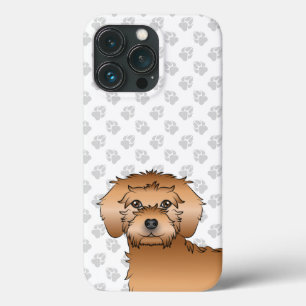 Apricot Mini Goldendoodle Cute Cartoon Cabeça de C